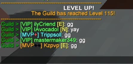 Гильдия достигла 115 уровня